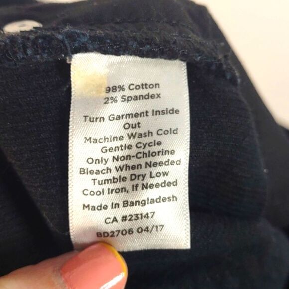 Talbot's Size 14W Black Corduroy Simply Flattering 5 Pocket Pant - Picture 9 of 9